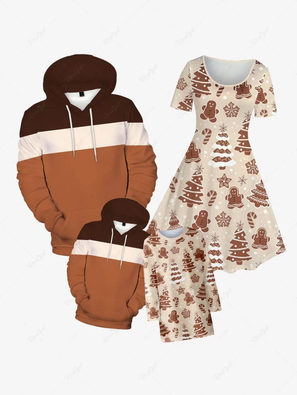 Kids Colorblock Front Pocket Fleece Lining Hoodie