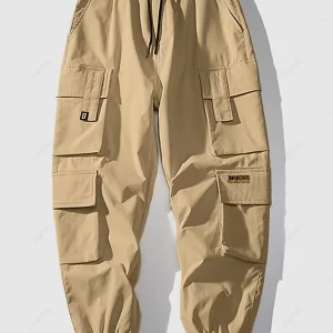 Multi Flap Pockets Drawstring Cargo Jogger Techwear Pants